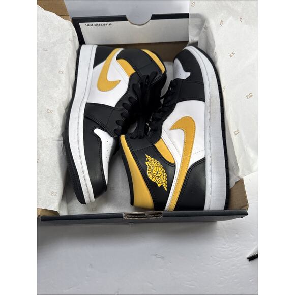 Nike Air Jordan 1 Mid White Pollen Black 554724-177 Men\'s Size 9 main image 13